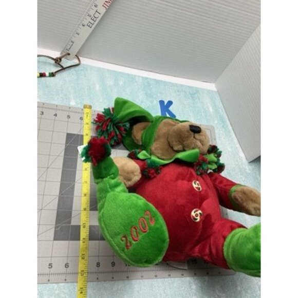 Hallmark DAN DEE 2002 BROWN BEAR ELF Christmas PLUSH Stuffed Animal TOY - Picture 5 of 9